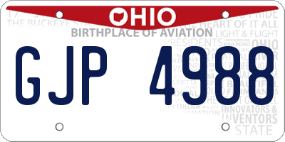 OH license plate GJP4988