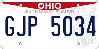 OH license plate GJP5034