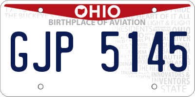 OH license plate GJP5145