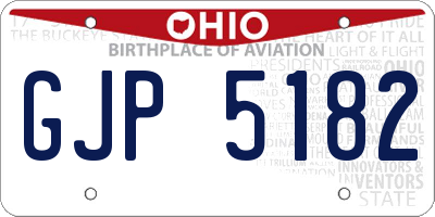OH license plate GJP5182