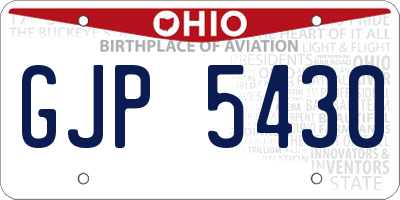 OH license plate GJP5430