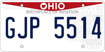 OH license plate GJP5514