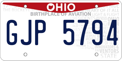 OH license plate GJP5794
