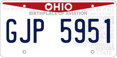 OH license plate GJP5951