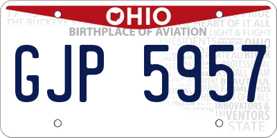OH license plate GJP5957