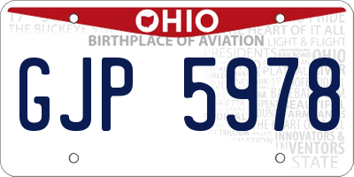 OH license plate GJP5978