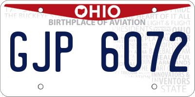 OH license plate GJP6072