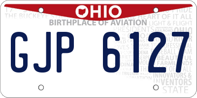 OH license plate GJP6127