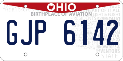 OH license plate GJP6142