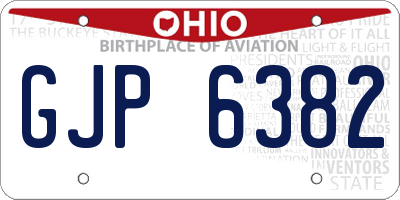 OH license plate GJP6382