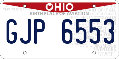 OH license plate GJP6553