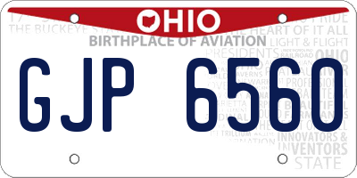 OH license plate GJP6560