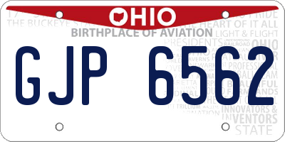 OH license plate GJP6562