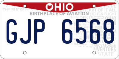 OH license plate GJP6568