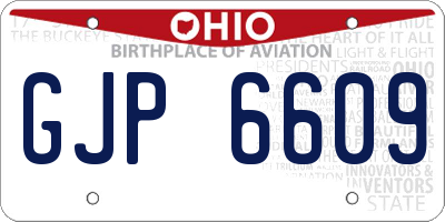 OH license plate GJP6609