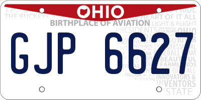 OH license plate GJP6627