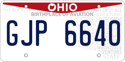 OH license plate GJP6640