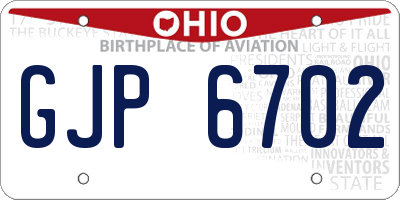 OH license plate GJP6702