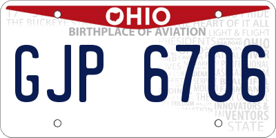 OH license plate GJP6706