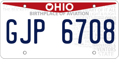 OH license plate GJP6708