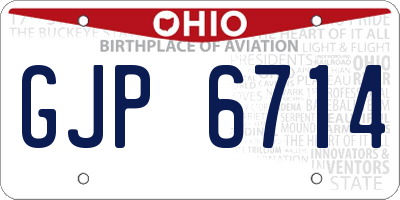 OH license plate GJP6714