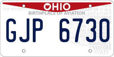OH license plate GJP6730