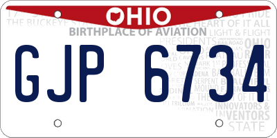 OH license plate GJP6734