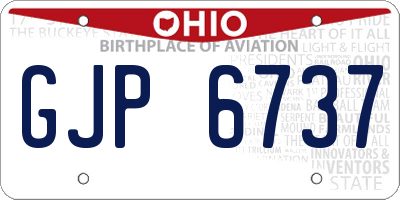 OH license plate GJP6737