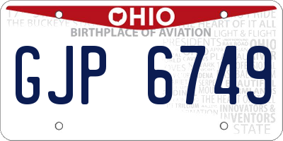 OH license plate GJP6749