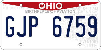 OH license plate GJP6759