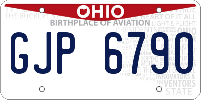 OH license plate GJP6790