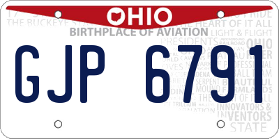 OH license plate GJP6791