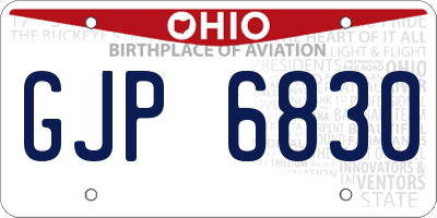 OH license plate GJP6830