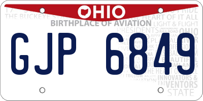 OH license plate GJP6849