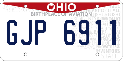 OH license plate GJP6911
