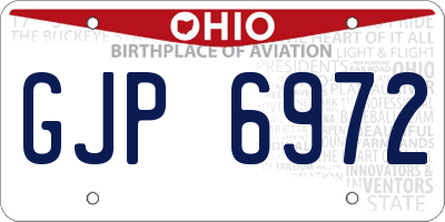OH license plate GJP6972