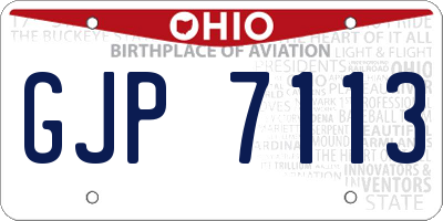 OH license plate GJP7113