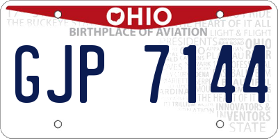 OH license plate GJP7144