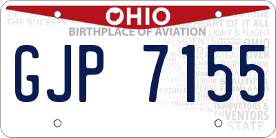 OH license plate GJP7155