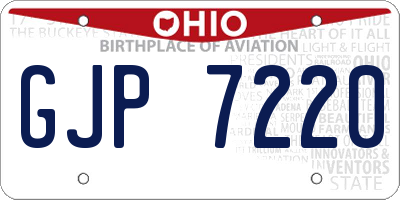 OH license plate GJP7220