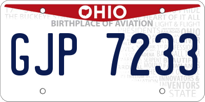 OH license plate GJP7233