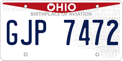 OH license plate GJP7472