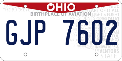 OH license plate GJP7602