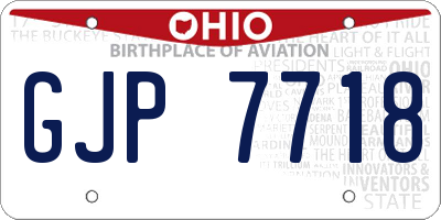 OH license plate GJP7718