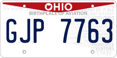 OH license plate GJP7763