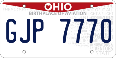 OH license plate GJP7770