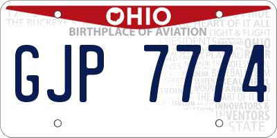 OH license plate GJP7774