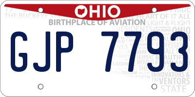 OH license plate GJP7793