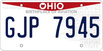 OH license plate GJP7945