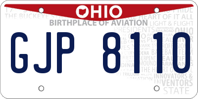 OH license plate GJP8110